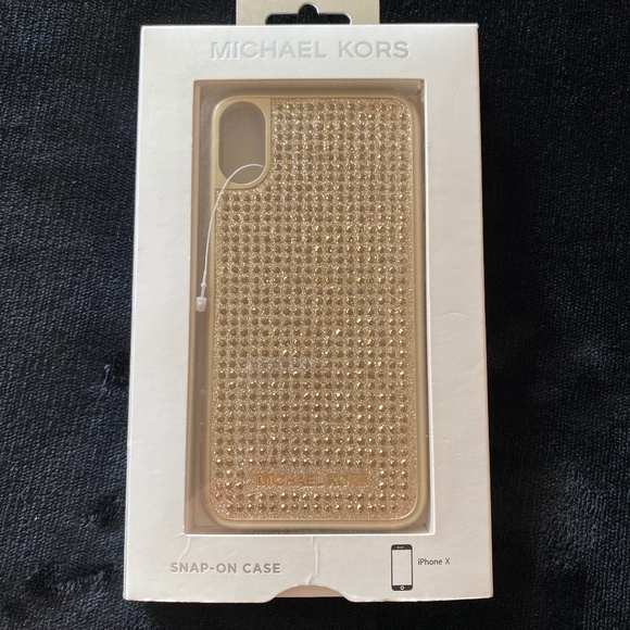 NIB Michael Kors Gold gem iPhone X Snap on case - Picture 2 of 5